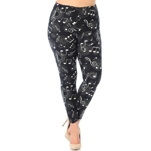Plus Size Musical Note Leggings | Music Note, Music‎ Notes - Picture 11 of 12
